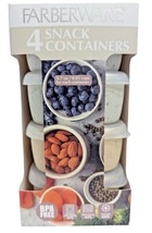 Farberware 4-pc Snack Containers Lids BPA Free 6.7 oz Rectangle Speckled... - $533.87 MXN