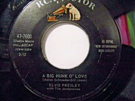 Elvis Presley-A Big Hunk O&#39; Love / My Wish Came True-45rpm-1959-VG+ - £9.79 GBP