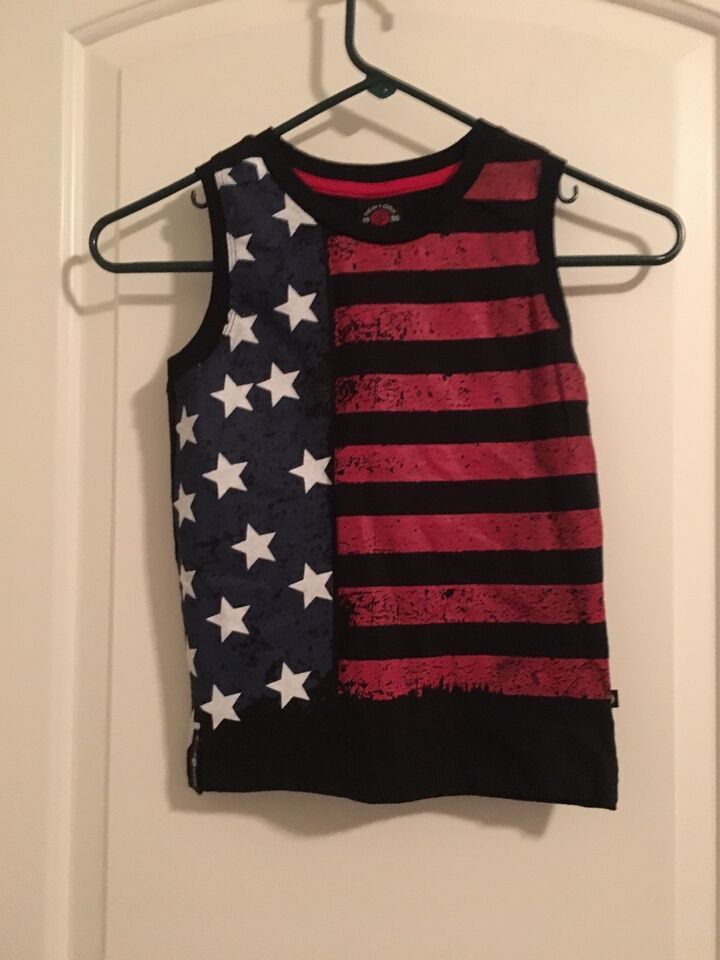 Primary image for 1 Pc Enyce Boys Sleeveless T-Shirt Top Tank U.S. Patriotic Flag Print Size 4