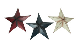 17.5 Inch Patriotic Red White and Blue Barn Star 3 Piece Wall Hanging Set - £45.37 GBP