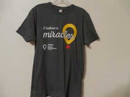 Men T-shirt light gray I believe in miracles short sleeve tee Medium 100... - $6.28