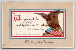 4th of July Greetings Battle Of Lake Erie 1813 Oliver Hazard Perry Postcard N26 - £6.39 GBP