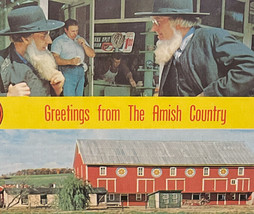 Greetings From The Amish Country Postcard Used 1960s - £3.13 GBP