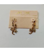 Kirks Folly Dragonfly Earrings Gold Tone AB Rhinestone Leverback - £20.31 GBP