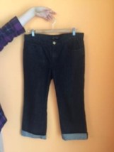 MARC JACOBS for BERGDORF GOODMAN  Black Cropped Wide Leg Jeans  SZ 6 Cuffed - £100.01 GBP