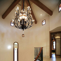 Modern Crystal Chandelier Hanging Lamp Dining Room Pendant Ceiling Light... - £70.27 GBP