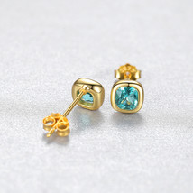 Turquoise Personality Earrings S925 Silver Earrings Artificial Gemstone Earrings - £18.08 GBP