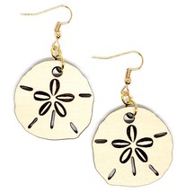 Sand Dollar Earrings - Sea Cookie - Pansy Shell - Sea Urchin - Wood - £12.72 GBP