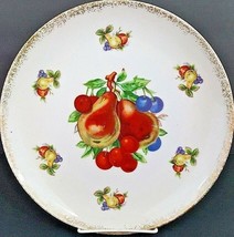 Ucagco Plate Fruit Pattern 10 1/2&quot; Ceramic Japan Vintage - £11.76 GBP