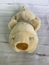 Goffa Beige Brown Bear Laying Closed Eyes Plush Stuffed Animal Toy NO SOUND - £27.68 GBP
