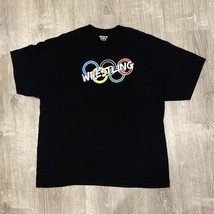 Olympic Wrestling Mens Xxl 2XL Black Tshirt Gilden Dry Blend Two Sided Graphic - £14.57 GBP