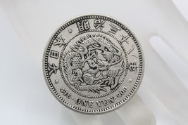 JAPAN SILVER TRADE DOLLAR One Yen 416 MEJI Imperial Dragon .900 Silver Coin - $210.03