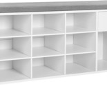 Storage Bench For Living Room, Bedroom, Closet, White And Gray, Vasagle - $89.95