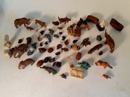 Large Lot of Mostly Wooden Miniature Animals, All Kinds - £21.39 GBP