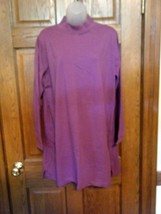 Roaman&#39;s Purple Cotton Mock Neck Tunic Top - Size 18/20 - $18.90