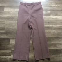 VTG 70s Jack Winter Polyester Pants Burgundy Check Wide Leg High Rise 34... - £18.17 GBP