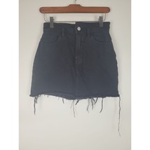 Pacsun Skirt 24 Womens Black Basic Mini Length Raw Hem Summer Denim - $17.71