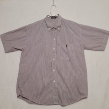 Polo Jeans CO. Ralph Lauren Men&#39;s Shirt Size XL Button Up Short Sleeve Purple - £14.84 GBP