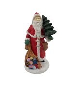 Department 56 Hand Painted Santa Claus Figurine Holding Tree Toy Bag Vin... - $24.75