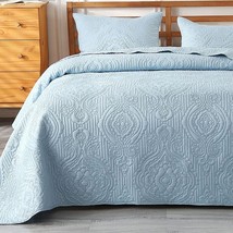 3Pcs Oversize Bedspread King Luxury Reversible Lightweight Quilt Coverle... - £48.57 GBP