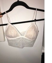 Victoria&#39;s Secret Long Line Bralette Coconut Cream White Lace padded bra S M L - £12.50 GBP+