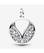 Sterling Silver ME Wings Oversized Medallion Charm with Clear Zirconia 7... - $21.67 CAD