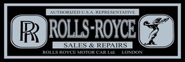 Rolls-Royce  Motor Car Metal Advertising Sign 30&quot; by 12&quot; - £62.34 GBP