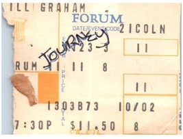 Journey Concert Ticket Stub Juillet 1 1982 Inglewood California - $55.22