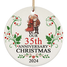 Funny Santa Claus Couple 35th Anniversary 2024 Ornament Gift 35 Years Christmas - £11.83 GBP