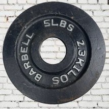 Barbell 5 lb Weight Plates Cast Iron Single  2&quot; Center Hole - £10.18 GBP