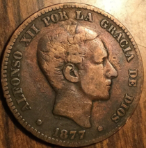 1877 Spain 10 Centimos - £1.90 GBP