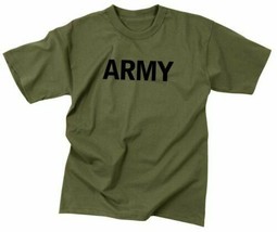 Large Short Sleeve Tshirt Olive Drab ARMY Green Tee Shirt Rothco 66400 L - £9.58 GBP
