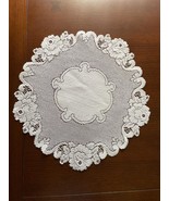 Vintage Large White Crocheted Round Table Top Doily 19&quot; Diameter - $13.85 CAD