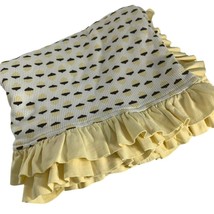 Oscar &amp; Belle Baby Blanket Organic Cotton Yellow Ruffle Acorn Print 51&quot; X 41&quot; - £50.63 GBP