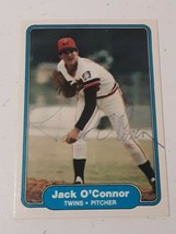 Jack O&#39;Connor Minnesota Twins 1982 Fleer Autograph Card #557 READ DESCRIPTION - £3.88 GBP