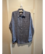 LL Bean 100% Linen Men’s LT Large Tall LSleeve Shirt Blue White Slightly... - $510.83 MXN