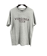 Vintage 90s Virginia Tech Hokies Gray Graphic Crew Neck Heavyweight T Sh... - $27.94