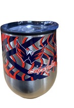 WASHINGTON CAPITALS NHL Curved Stainless Steel Stemless Wine Mug Glass L... - $13.99