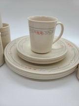 Vintage 18-pc  Corelle Rose 6-Dinner, 6-CoffeMugs, 6-Dessert Plates - $148.49