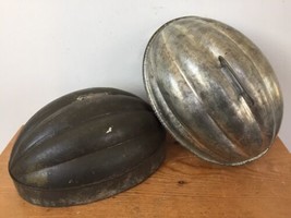 Pair Vtg Antique Acorn Shape Metal Tin Steamed Bread Pudding Molds LIDS ... - $36.99
