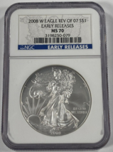 2008-W Silver American Eagle Rev of 07 Graded by NGC as MS-70 Early Releases - $1,658.02