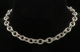 JUDITH RIPKA 925 Silver - Shiny Minimalist Oval Link Chain Necklace - NE2255 - £231.68 GBP