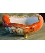 Antique Old Handpainted Porcelain Footed Nut Bowl or Serving Dish Hand P... - $75.87 CAD