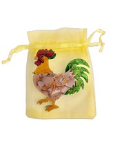 2.75&quot; L Fun Rooster Large Acrylic Acetate Statement Brooch Pin Costume J... - $16.63