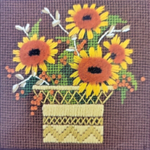 Spring Floral Needlepoint Kit Jiffy Sunset Designs Sunflower Basket EVC ... - $21.95