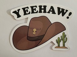 Yeehaw! Cowboy Hat with Cacti Super Cute Western Sticker Decal Embellishment Fun - £1.83 GBP