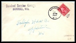 1930 US Ad Cover - Bonduel Service Garage, Bonduel, WI to Appleton, WI H15 - £2.28 GBP