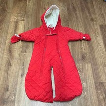 Hanna Andersson Newborn Baby Bunting Puffer Snow Suit Size 0-6M Red Mittens - £24.95 GBP