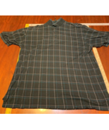 Izod Golf Cotton Cool FX Mens XL Black/White Check Short Sleeve Polo Shirt - $13.43 CAD