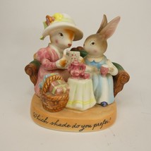 Vintage Avon Precious Moments Rabbit Figurine Bunny Easter 80s Ceramic AEK3N - £5.59 GBP